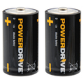 Powerdrive D Alkaline Battery, 2 PK LR20